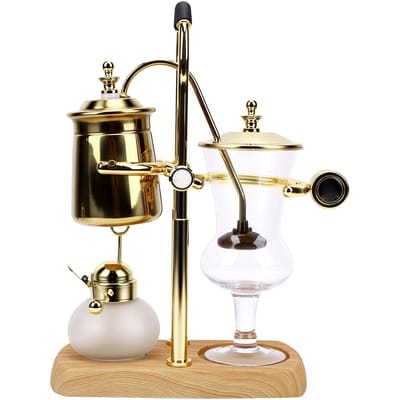 Cafetière Royale Belge Acier Inoxydable Facile à Nettoyer Conviviale Cafetière à Siphon Belge black