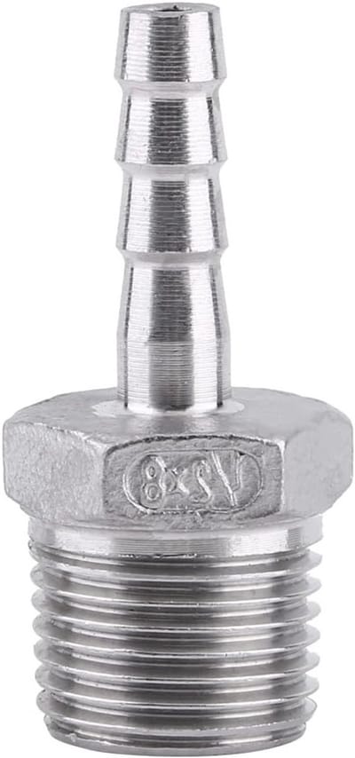 Duurzame RVS Mannetje Draad Pijp Fitting met Barb Slang Aansluiting voor 1/2" en 8mm Slangen