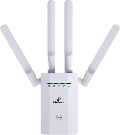 MD-goods ® WiFi Versterker Stopcontact - Gratis Internet Kabel - 1200Mbps - 2.4 & 5Ghz - Draadloos