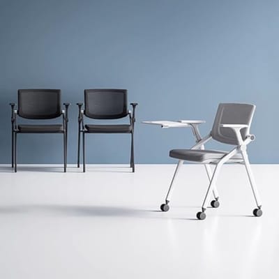 Ergonomische bureaustoel met armleuningen en lendensteun – comfortabele design conferentiestoel op wielen voor kantoor, vergaderruimte en thuiswerk – modern mid-century stijl – Mobili Bella
