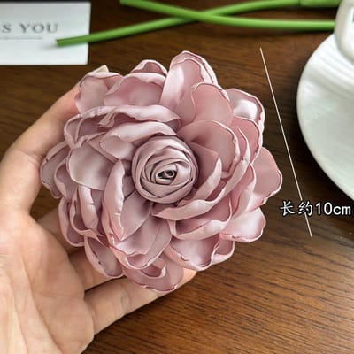 Elegante Koreaanse Stijl Grote Maat Stoffen Camelia Bloem Broche Voor Vrouwen Meisjes Mode Klassiek Feest Bruiloft Corsages Speld Cadeau gray