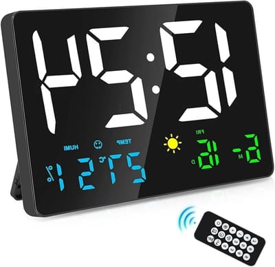Digitale Weerstation Klok - Wandklok Alarmklok - Informatie Aflezen - Groot Kleurendisplay - 11.5 Inch - Zwart