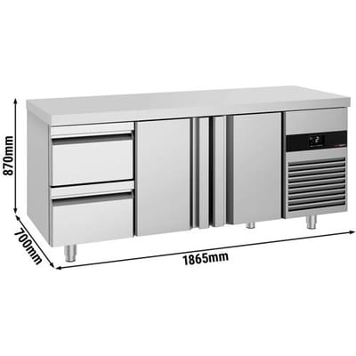 GGM Gastro Kühltisch PREMIUM - 1865x700mm - mit 2 Türen - 2 Schubladen