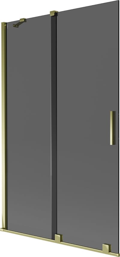 Mexen Velar badwand 2-delig schuifbaar 110 x 150 , grafiet, goud - 896-110-000-41-50