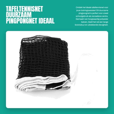 Dailygoods- Tafeltennisnet Duurzaam - Vervangingsnet - Training - Oefenaccessoire - Hoogwaardig Polyester Katoen - Stevig en Langdurig - Pingpongnet