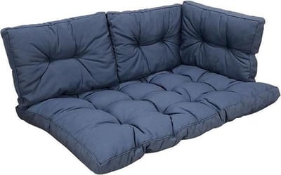 Madison - Loungekussen - Tuinkussen - Palletkussen - Rugkussen - 4-delig - 120 x 80cm - Florance Saffier Blauw