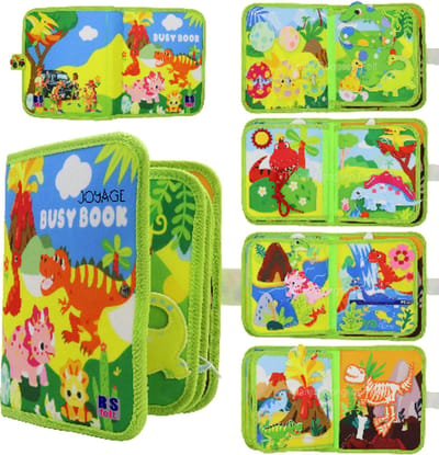 Joyage Dinosaurus Busy Board Montessori Speelgoed - Montessori activiteitenboek - Educatief speelgoed meisjes Motoriek Speelgoed voor onderweg in de auto Peuter speelgoed Kinderspeelgoed 1 jaar 2 jaar 3 jaar Jongens speelgoed 4 jaar Activiteitenbord