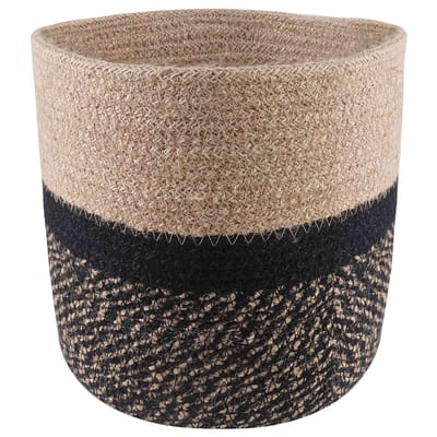 vidaXL Plantenpot Set 2 st Naturel en Zwart Ø 21 x 21 cm