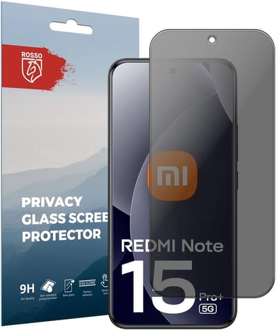 Rosso Privacy Screen Protector Geschikt voor Xiaomi Redmi Note 15 Pro Plus - 9H Gehard Glas - Case Friendly Tempered Glass - Eenvoudige Installatie