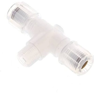 6X4Mm & G1/8'' PFA T-Vormige T-Stuk Snij Fitting Met Buitendraad 10 Bar