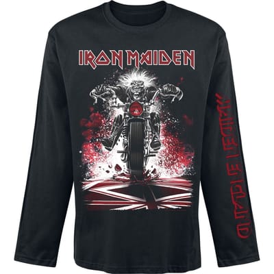 Iron Maiden Shirt met lange mouwen - Eddie Bike - S tot XXL - voor Mannen - zwart