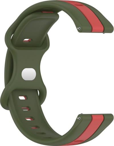 Siliconen bandje - geschikt voor Garmin Forerunner 55 / 245 / 645 - donkergroen-rood
