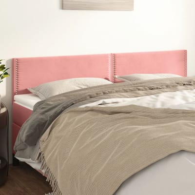 vidaXL Hoofdborden 180x5x78/88 cm fluweel roze
