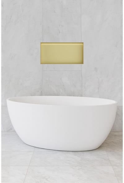 Hotbath &More BOX060FL inbouwnis 30x60x10cm zonder frame met verlichting geborsteld messing PVD