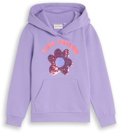Tom Tailor - Hoodie met omkeerbare pailletten - Maat 92/98 - sweet purple