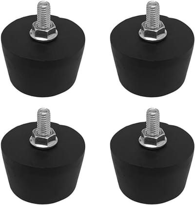 Allecto - Rubber Schokabsorberende Voetpads - Schokabsorberend voor Apparatuur - Comfortabel en duurzaam - M8 - Ideaal voor sport en fitness - Gesc...