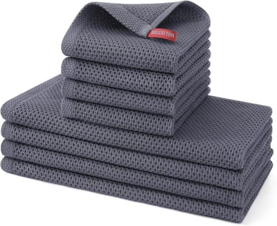 Set Keukendoeken en Vaatdoeken Katoen Wafelbinding Absorberend Sneldrogend