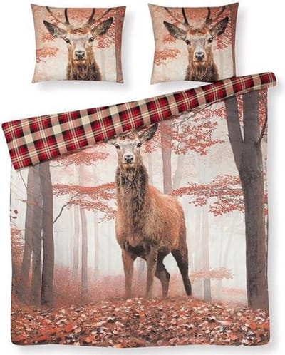 Papillon Hirvi Dekbedovertrek - Flanel - Tweepersoons - 200x200/220 cm - Multi