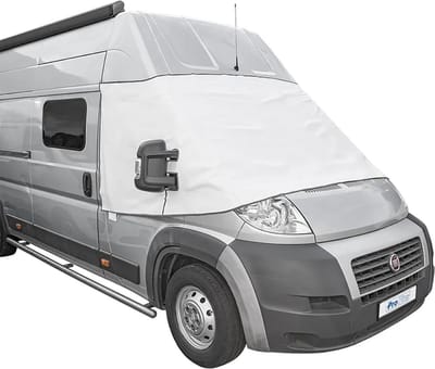 ProPlus Raamafdekking wit voor Fiat Ducato X250 vanaf 06-2006 - 2014 - Isolerende raamfolie - Raamisolatie folie - Tegen hitte en kou - Privacy en Bescherming - Voorruitafdekking - Magnetische bevestiging - Met klittebandsluiting - Wit