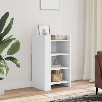 vidaXL - Dressoir - 45x35x75 - cm - bewerkt - hout - wit