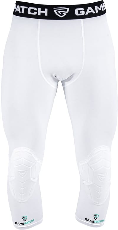 GAMEPATCH | 3/4 tights with knee padding | Wit | Maat Junior (XS) | Basketball | Handball | Urban Sports