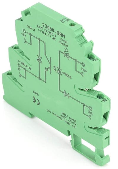 Relay Module voor DC Ingang en Uitgang, Ultra-Dun Ontwerp van 6.2 mm, Geschikt voor Railinstallatie met Indicatieverlichting en Statusindicator