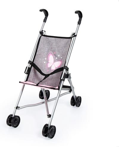 Bayer Design - Poppenbuggy - Grijs met vlindermotief