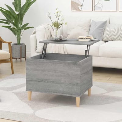 Salontafel - Bijzettafel Bank - Werken en Dineren - Opklapbaar Blad - 60 x 44.5 x 45 cm - Sonoma Grijs