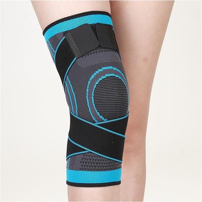Aanpasbare Sport Kniebeschermers, Outdoor Onder Druk Staand Hardlopen, Basketbal, Fitness Beschermers, Gebreide Nylon Bandages, Band Kniebeschermers 5XL