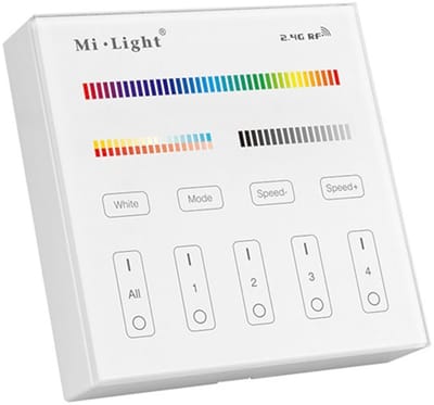 Mi-Light Mi-Boxer - (B4) - 4-Zone RGB+CCT Paneelafstandsbediening - (Batterijen niet inbegrepen) - Wit