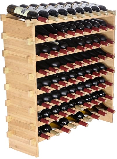 Scaleunion - Bamboe wijnrek - Wijnrek muur - Wijnhouder Hout - Staand - Stapelbaar