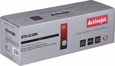 Activejet ATH-415BN printertoner voor HP; vervanging HP 415A W2030A; Supreme; 2400 pagina's, Zwart, Met chip