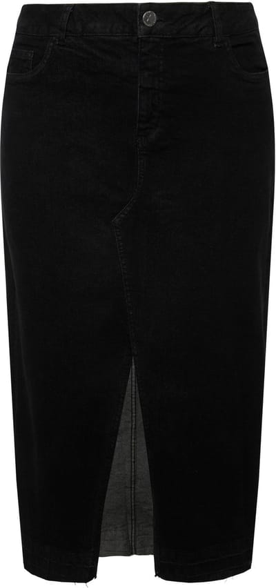 Angel of Style - Dames - Maxi-rok van denim Straight Fit 5-pocket - Zwart - Maat 50
