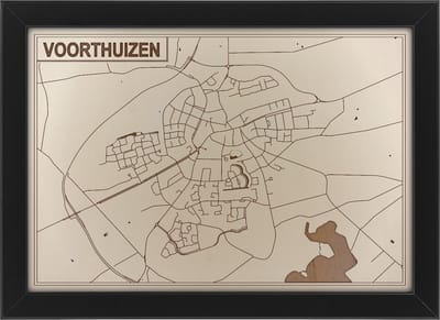 Houten stadskaart van Voorthuizen