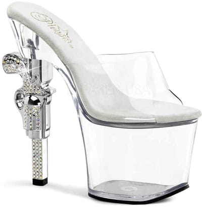 Pleaser - REVOLVER712 Muiltjes - Paaldans schoenen - 41 Shoes - Wit