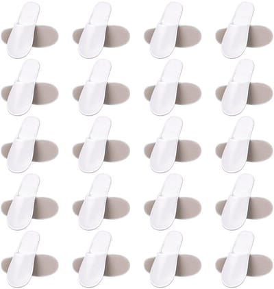 Dailygoods- Hotelpantoffels Antislip - Badstof Pantoffels - Koraalfleece - Universele Maat - 20 Paar - Comfortabele Zool 4 mm EVA - Gastenpantoffels