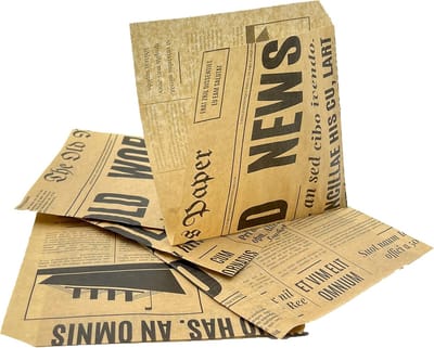 Famanu – Snackzakjes 100 stuks 15x15 cm, vetdichte papieren hamburgertassen met vintage opdruk