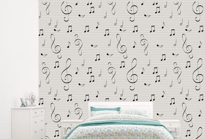Behang - Fotobehang Bladmuziek - Patronen - Muziek - Breedte 300 cm x hoogte 240 cm
