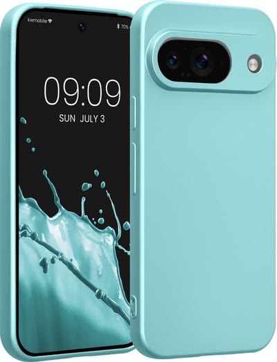 kwmobile metallic telefoonhoesje van TPU - geschikt voor Google Pixel 9 - Flexible case voor smartphone - In metallic mintgroen
