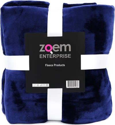 Zoem - Fleece deken Donker Blauw - fleece plaid - 150 x 200 - super zacht - 280 gsm