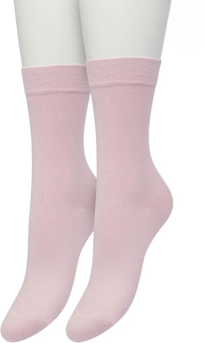 Bonnie Doon Basic Sokken Dames Licht Roze maat 36/42 - 2 paar - Basis Katoenen Sok - Gladde Naden - Brede Boord - Uitstekend Draagcomfort - Perfecte Pasvorm - 2-pack - Multipack - Babyroze - Lichtroze - Poeder - Light Powder Pink - OL834222.267