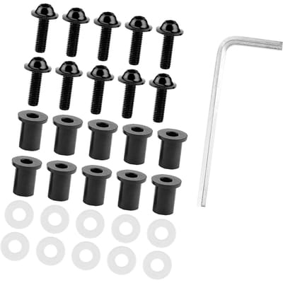 10 stuks Motorfiets Windschroeven Moeren Ringetjes Universele Motorfiets Kuipmontagekit Black