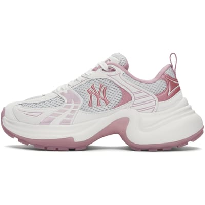 MLB New York Yankees Confortables Mode Polyvalentes Décontractées Tech Semelle Épaisse Augmentant la Hauteur Sportives Basse Top Chaussures de Papa 3ASHW045N-50PKM 37.5 white