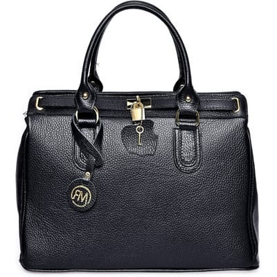 Roberta M Zwart Rundleer Tas