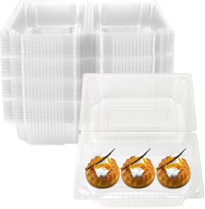 Dailygoods- Taartdozen 60 Stuks - Taartdozen Karton - Voedselcontainer - Herbruikbaar - Stapelbaar - 18.5x12x9.5 cm - Voedselcontainers