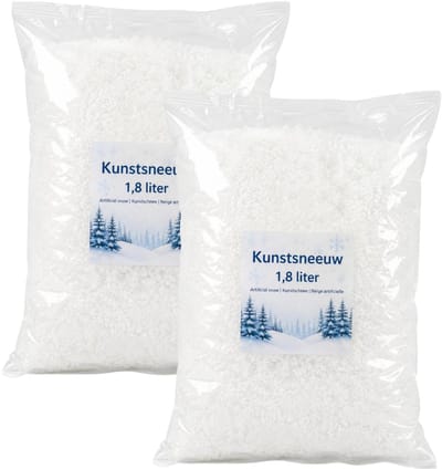 Bellatio Design Kunstsneeuw - 2x - 1.8 liter - wit - in zak - nepsneeuw