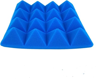 Geluidsisolatie Panelen - Akoestisch Schuim - Studio Geluid - Pyramide Vorm - 25x5 cm - Blauw