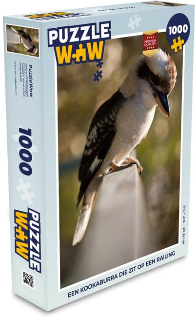 Puzzel Een kookaburra die zit op een railing - Legpuzzel - Puzzel 1000 stukjes volwassenen