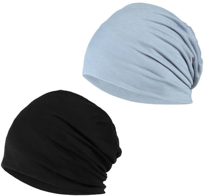 Dailygoods- Beanie Muts 2-Pack - Slouchy Hoofddeksel - Katoen - Elastisch 25x27 cm - Comfortabel - Geschikt voor Sport en Vrijetijd - Hoofdbedekking