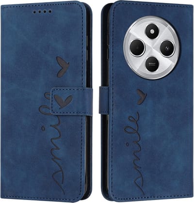 Coverup Hoesje - Geschikt voor Xiaomi Redmi 14C Hoesje - Coverup Smile Book Case - Blauw